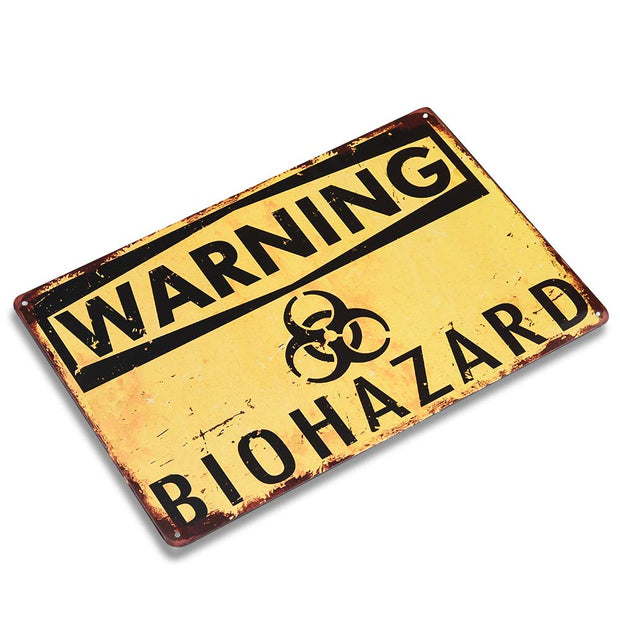 Warning Rusted Look Retro/ Vintage Tin Metal Sign Man Cave Garage Wall Home Décor