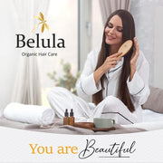 "Belula 100% Boar Bristle Hairbrush Set - Restore Shine And Texture, Ideal for Thin and Fine Hair. Complete with Wooden Comb, Travel Bag, and Spa Headband!"