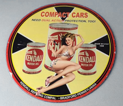 Vintage Retro Round Green Bay Mountain Dew Cadillac Bloodhound Gibson Champion Volkswagen Busch Decorative Metal Sign