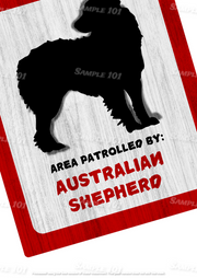 Australian Shepherd Sign Aussie Dog Lover Breed Caution Dog Home Wall Cafe Metal Sign