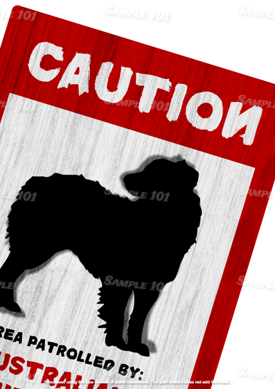 Australian Shepherd Sign Aussie Dog Lover Breed Caution Dog Home Wall Cafe Metal Sign