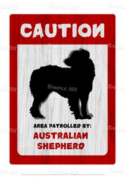 Australian Shepherd Sign Aussie Dog Lover Breed Caution Dog Home Wall Cafe Metal Sign