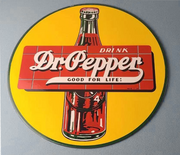 Vintage Retro Round Dr. Pepper Gibson Chevrolet A&W BMW Heddon Plymouth Decorative Metal Sign