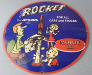 Vintage Retro Round Datsun Rocket Dr. Pepper Squirt Boeing Rat Fink Colt Kiwi Polish Marvel Decorative Metal Sign