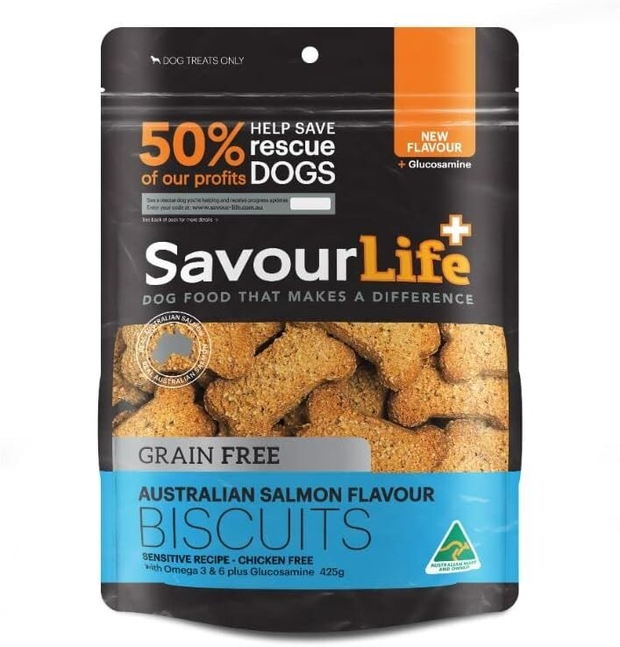 SavourLife Australian Grain Free Tasmanian Salmon Flavour Biscuit Treats Dogs