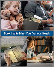"Portable USB Rechargeable Book Light - Adjustable Warm White Glow, Perfect for Reading in Bed or on the Go!"