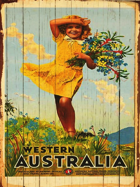 AUSTRALIA WESTERN WILDFLOWERS Vintage Retro Rustic Wall Decorative Metal Sign