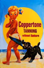 COPPERTONE TANNING WITHOUT SUNBURN Funny Novelty Retro/ Vintage Tin Metal Sign Man Cave, Wall Home Decor, Shed-Garage, and Bar