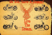 LIVE THE DREAM Rustic Look Vintage Tin Metal Sign Man Cave, Shed-Garage and Bar