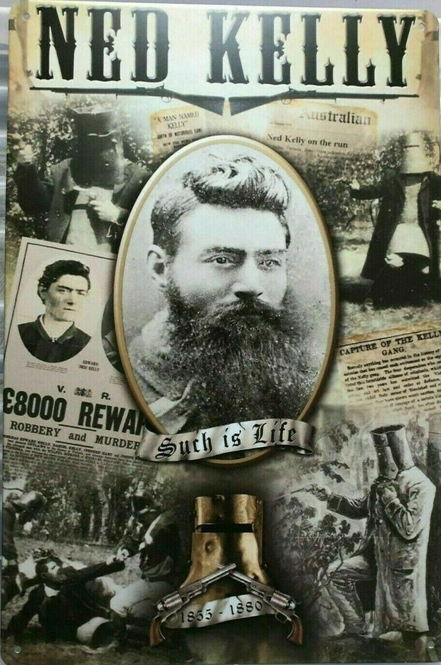 Ned Kelly Portrait new tin metal sign MAN CAVE