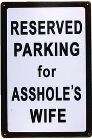 Reserved Parking Garage Rustic Look Vintage Metal Tin Sign Man Cave, Shed and Bar