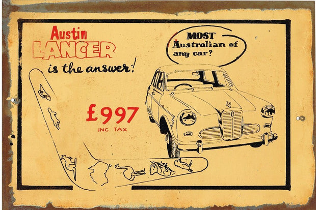 Austin Lancer is the answer    metal sign 20 x 30 cm free postage - TinSignFactoryAustralia