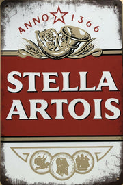 Stella Artois Garage Rustic Look Vintage Tin Signs Man Cave, Shed and Bar Sign