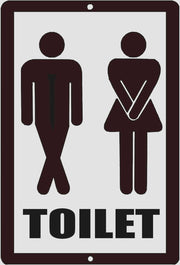 FUNNY BATHROOM SIGN Retro/ Vintage Tin Metal Sign Man Cave, Shed-Garage, and Bar