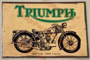 TRIUMPH 1929 NSD SIDE VALVE 20x30 CM Sign | Screen Printed By AUSTRALIAN COMPANY