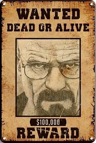 WANTED DEAD OR ALIVE Rustic Retro/Vintage Home Garage Wall Cafe Resto or Bar Tin Metal Sign