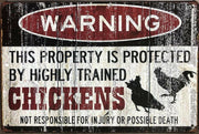 WARNING Garage Rustic Look Vintage Metal Tin Signs Man Cave, Shed and Bar Sign