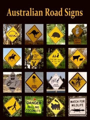 AUSTRALIAN ROAD SIGNS Retro/ Vintage Tin Metal Sign Man Cave, Wall Home Decor, Shed-Garage, and Bar