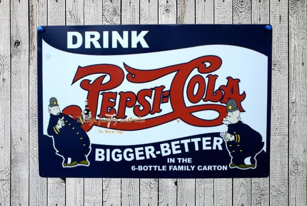 DRINK PEPSI COLA Rustic Look Vintage Tin Metal Sign Man Cave, Shed-Garage, and Bar