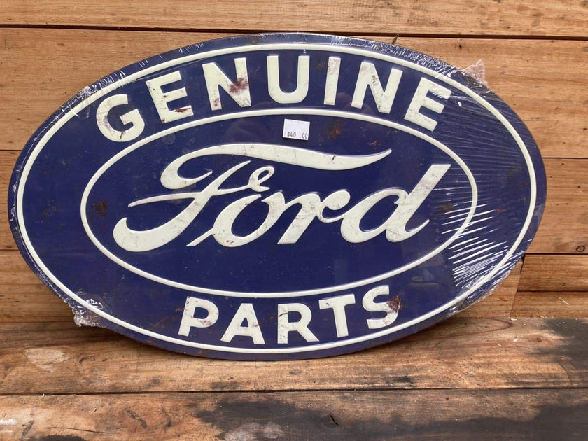 FORD GENUINE PARTS OVAL Vintage Garage Station Advertising Sign – Tin ...