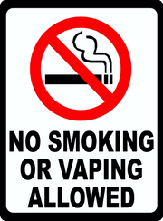 WARNING NO SMOKING OR VAPING Retro/Vintage Metal Plaque Sign Style Man Cave Garage