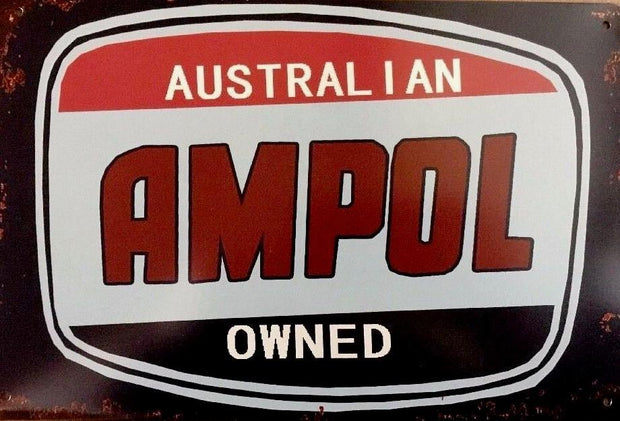 Ampol Tin Metal Sign Rustic Vintage Look .. MAN CAVE 20 x 30 cm free post au created - TinSignFactoryAustralia